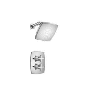 Flusso Single Output Shower Set With Shower Head And Arm In Chrome