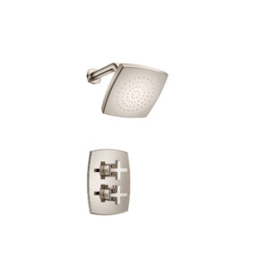 Flusso Single Output Shower Set With Shower Head And Arm In Polished Nickel