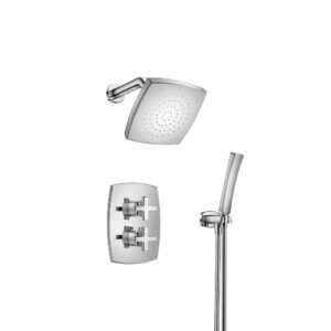 Flusso Two Output Shower Set With Shower Head And Hand Held In Chrome