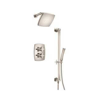 Isenberg Two Output Shower Set With Shower Head, Hand Held And Slide Bar In Polished Nickel