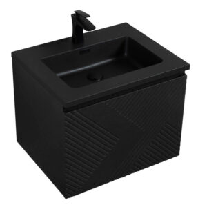 Mar 24″ Black Vanity With Black Countertop