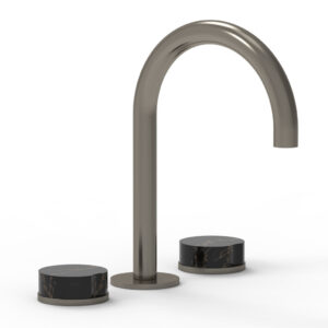 Phylrich CIRC – Widespread Faucet – High Spout, Marble Handles 250-03 – Pewter