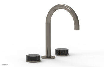 Phylrich CIRC - Widespread Faucet - High Spout, Marble Handles 250-03 - Pewter