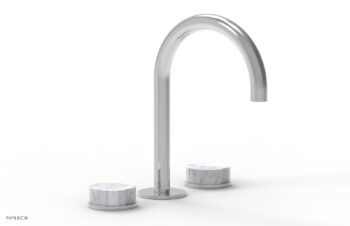 Phylrich CIRC - Widespread Faucet - High Spout, Marble Handles 250-03 - Polished Chrome