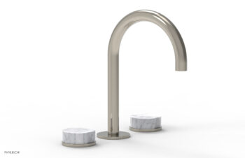 Phylrich CIRC - Widespread Faucet - High Spout, Marble Handles 250-03 - Polished Nickel