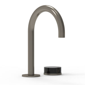 Phylrich CIRC – Single Handle Faucet – High Spout, Marble Handles 250-06 – Pewter