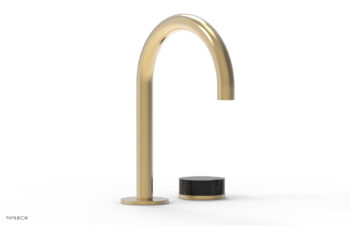 Phylrich CIRC - Single Handle Faucet - High Spout, Marble Handles 250-06 - Satin Brass