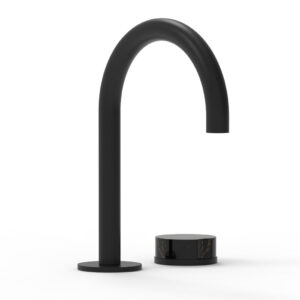 Phylrich CIRC – Single Handle Faucet – High Spout, Marble Handles 250-06 – Matte Black