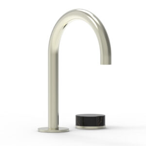 Phylrich CIRC – Single Handle Faucet – High Spout, Marble Handles 250-06 – Satin Nickel