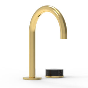 Phylrich CIRC – Single Handle Faucet – High Spout, Marble Handles 250-06 – Polished Gold