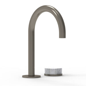 Phylrich CIRC – Single Handle Faucet – High Spout, Marble Handles 250-06 – Pewter