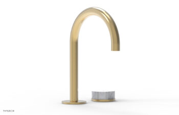 Phylrich CIRC - Single Handle Faucet - High Spout, Marble Handles 250-06 - Satin Brass