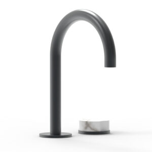 Phylrich CIRC – Single Handle Faucet – High Spout, Marble Handles 250-06 – Gun Metal