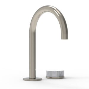 Phylrich CIRC – Single Handle Faucet – High Spout, Marble Handles 250-06 – Polished Nickel