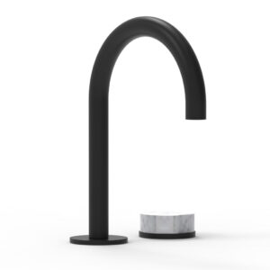 Phylrich CIRC – Single Handle Faucet – High Spout, Marble Handles 250-06 – Matte Black