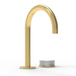 Phylrich CIRC – Single Handle Faucet – High Spout, Marble Handles 250-06 – Polished Gold