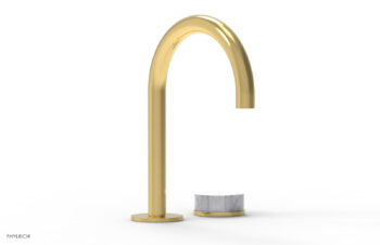 Phylrich CIRC - Single Handle Faucet - High Spout, Marble Handles 250-06 - Polished Gold
