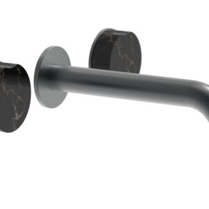 Phylrich CIRC – Wall Lavatory Set , Marble Handles 250-13 – Gun Metal