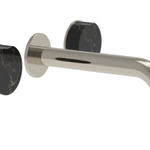 Phylrich CIRC – Wall Lavatory Set , Marble Handles 250-13 – Polished Nickel