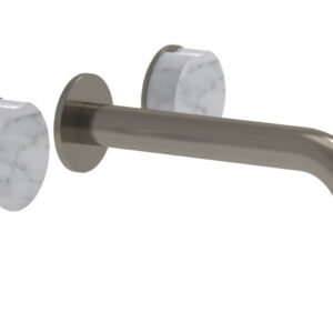 Phylrich CIRC – Wall Lavatory Set , Marble Handles 250-13 – Pewter