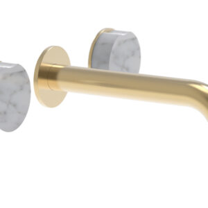 Phylrich CIRC – Wall Lavatory Set , Marble Handles 250-13 – Satin Brass