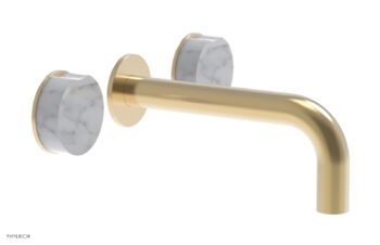 Phylrich CIRC - Wall Lavatory Set , Marble Handles 250-13 - Satin Brass