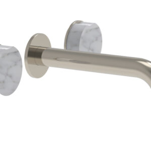 Phylrich CIRC – Wall Lavatory Set , Marble Handles 250-13 – Polished Nickel
