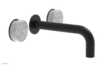 Phylrich CIRC - Wall Lavatory Set , Marble Handles 250-13 - Matte Black