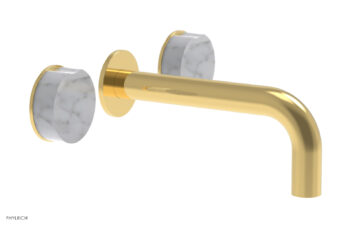 Phylrich CIRC - Wall Lavatory Set , Marble Handles 250-13 - Polished Gold