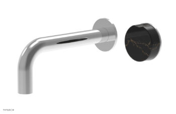 Phylrich CIRC - Single Handle Wall Lavatory Set - Black Marble Handle 250-17 - Polished Chrome