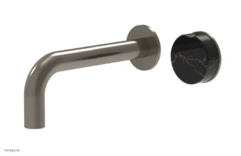 Phylrich CIRC - Single Handle Wall Lavatory Set - Black Marble Handle 250-17 - Pewter