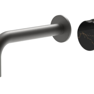 Phylrich CIRC – Single Handle Wall Lavatory Set – Black Marble Handle 250-17 – Oil Rubbed Bronze