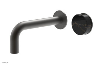 Phylrich CIRC - Single Handle Wall Lavatory Set - Black Marble Handle 250-17 - Oil Rubbed Bronze