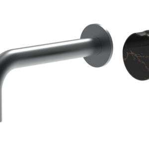 Phylrich CIRC – Single Handle Wall Lavatory Set – Black Marble Handle 250-17 – Gun Metal