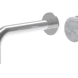 Phylrich CIRC – Single Handle Wall Lavatory Set – White Marble Handle 250-17 – Polished Chrome