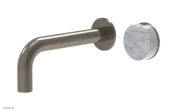 Phylrich CIRC - Single Handle Wall Lavatory Set - White Marble Handle 250-17 - Pewter