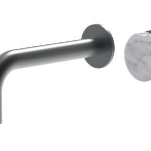 Phylrich CIRC – Single Handle Wall Lavatory Set – White Marble Handle 250-17 – Gun Metal
