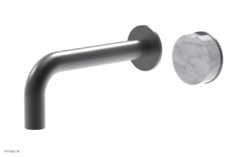 Phylrich CIRC - Single Handle Wall Lavatory Set - White Marble Handle 250-17 - Gun Metal