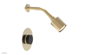 Phylrich CIRC - Pressure Balance Shower Set - Black Marble Handle 250-23 - Satin Brass