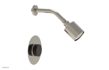 Phylrich CIRC - Pressure Balance Shower Set - Black Marble Handle 250-23 - Polished Nickel