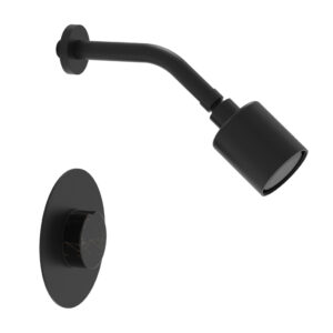 Phylrich CIRC – Pressure Balance Shower Set – Black Marble Handle 250-23 – Matte Black