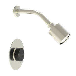 Phylrich CIRC – Pressure Balance Shower Set – Black Marble Handle 250-23 – Satin Nickel