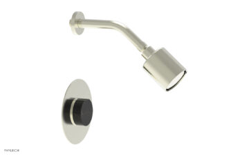 Phylrich CIRC - Pressure Balance Shower Set - Black Marble Handle 250-23 - Satin Nickel