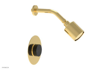Phylrich CIRC - Pressure Balance Shower Set - Black Marble Handle 250-23 - Polished Gold