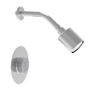 Phylrich CIRC – Pressure Balance Shower Set – White Marble Handle 250-23 – Polished Chrome