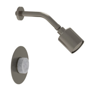 Phylrich CIRC – Pressure Balance Shower Set – White Marble Handle 250-23 – Pewter