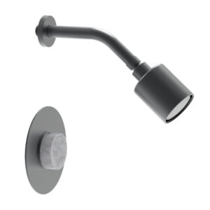 Phylrich CIRC – Pressure Balance Shower Set – White Marble Handle 250-23 – Gun Metal