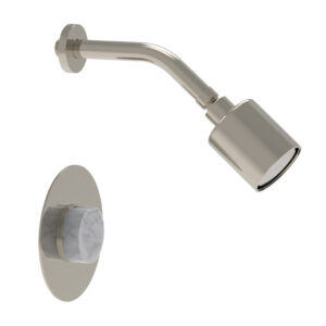 Phylrich CIRC – Pressure Balance Shower Set – White Marble Handle 250-23 – Polished Nickel