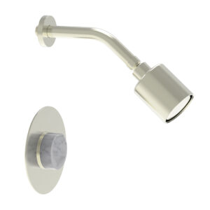Phylrich CIRC – Pressure Balance Shower Set – White Marble Handle 250-23 – Satin Nickel