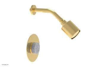 Phylrich CIRC - Pressure Balance Shower Set - White Marble Handle 250-23 - Polished Gold